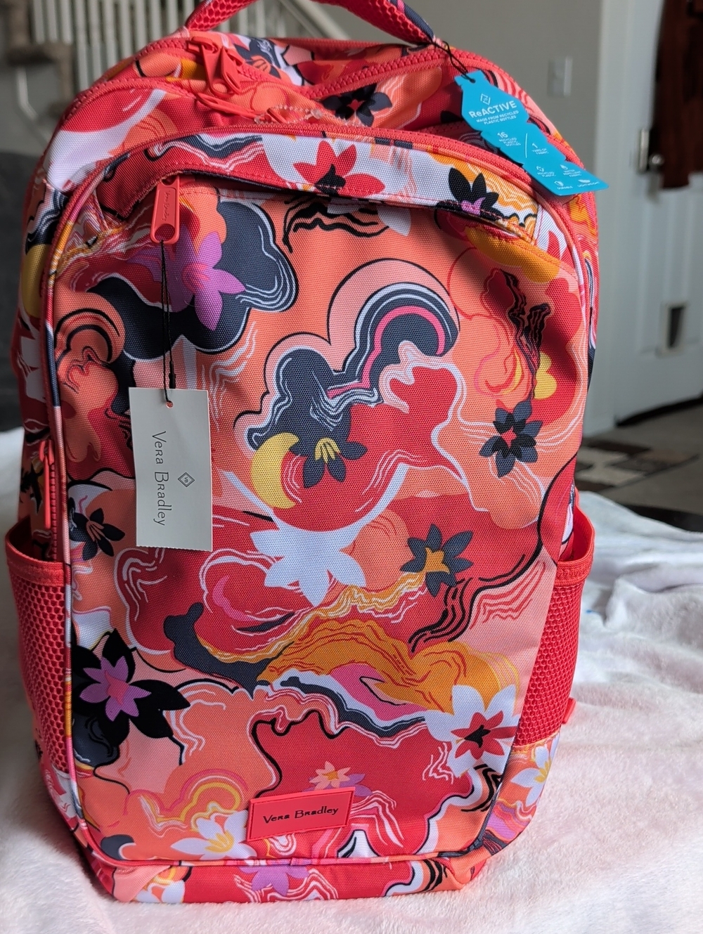 Vera Bradley Kids Floral Swirl Coral Multi Backpack